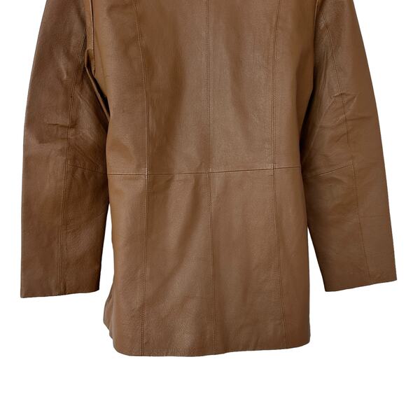 Vintage Dialogue Blazer Brown Leather Jacket Coat Women's Size XS Extra Small - Picture 8 of 10